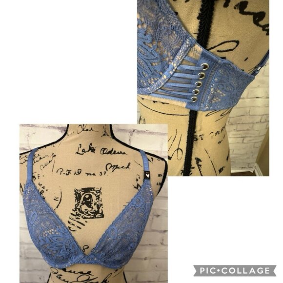 Victoria’s Secret 32DD Very Sexy Unlined Plunge Bra Corset Sides Lace New‎ W Tag - Picture 1 of 11